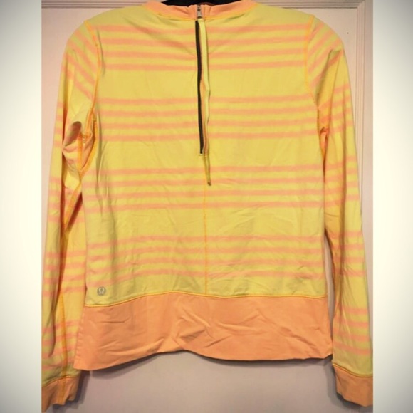 Lululemon Warm Up Crew Ocean Stripe Yellow/Orange - Picture 2 of 7